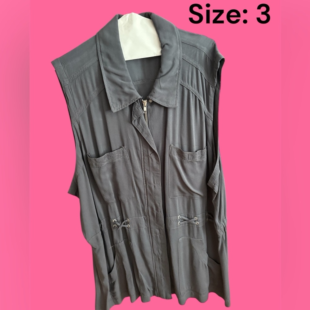 VEST: Maurices Charcoal Button Down